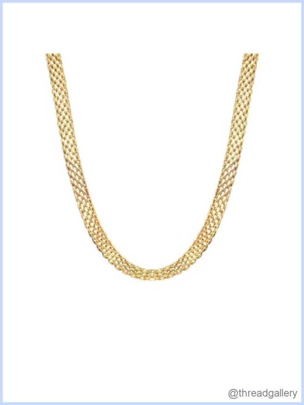 18K Gold Plated Titanium Steel Wide Flat Chain Collar Necklace Zircon Women